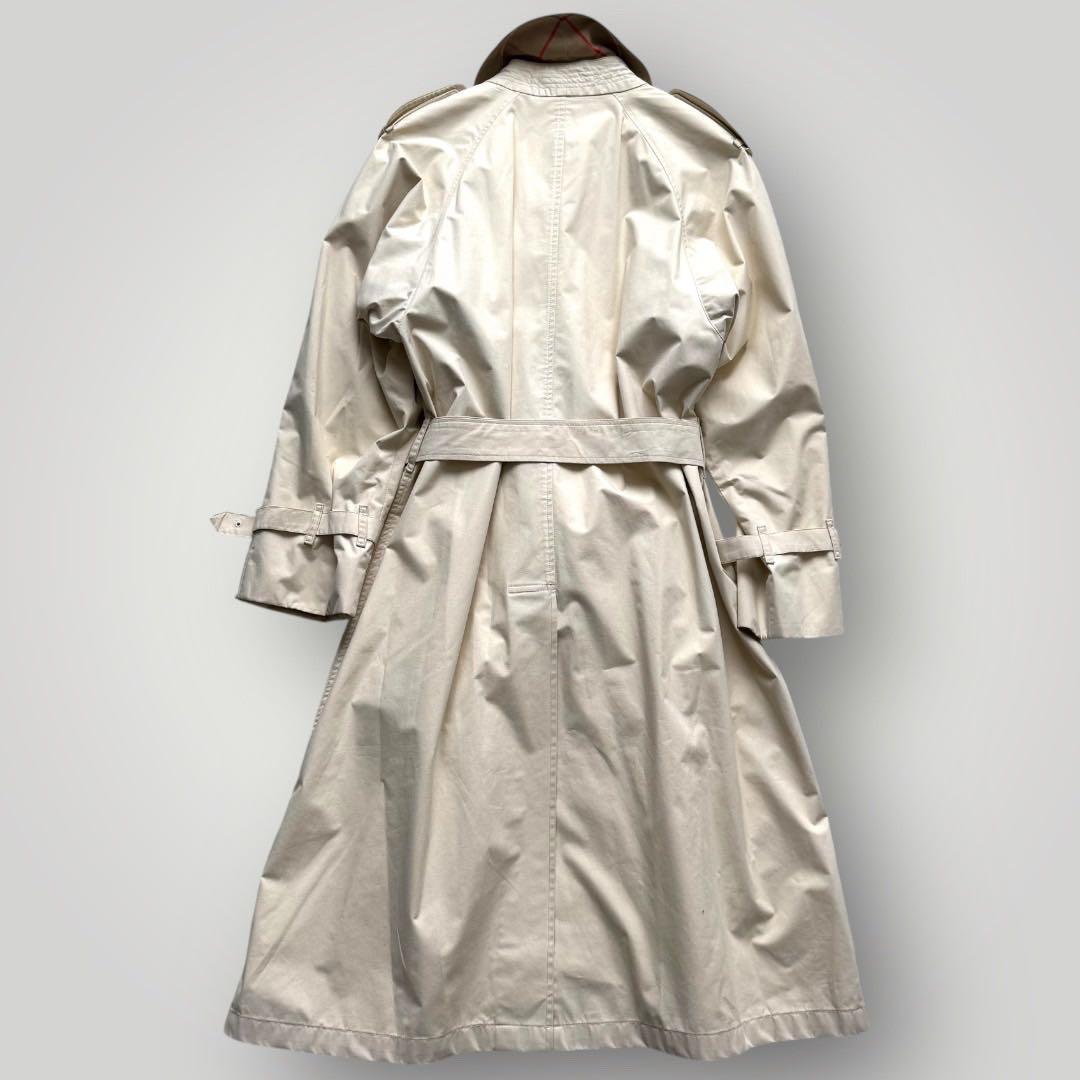 美品 着丈110バーバリー ベルト付 トレンチコート チェック ベージュ