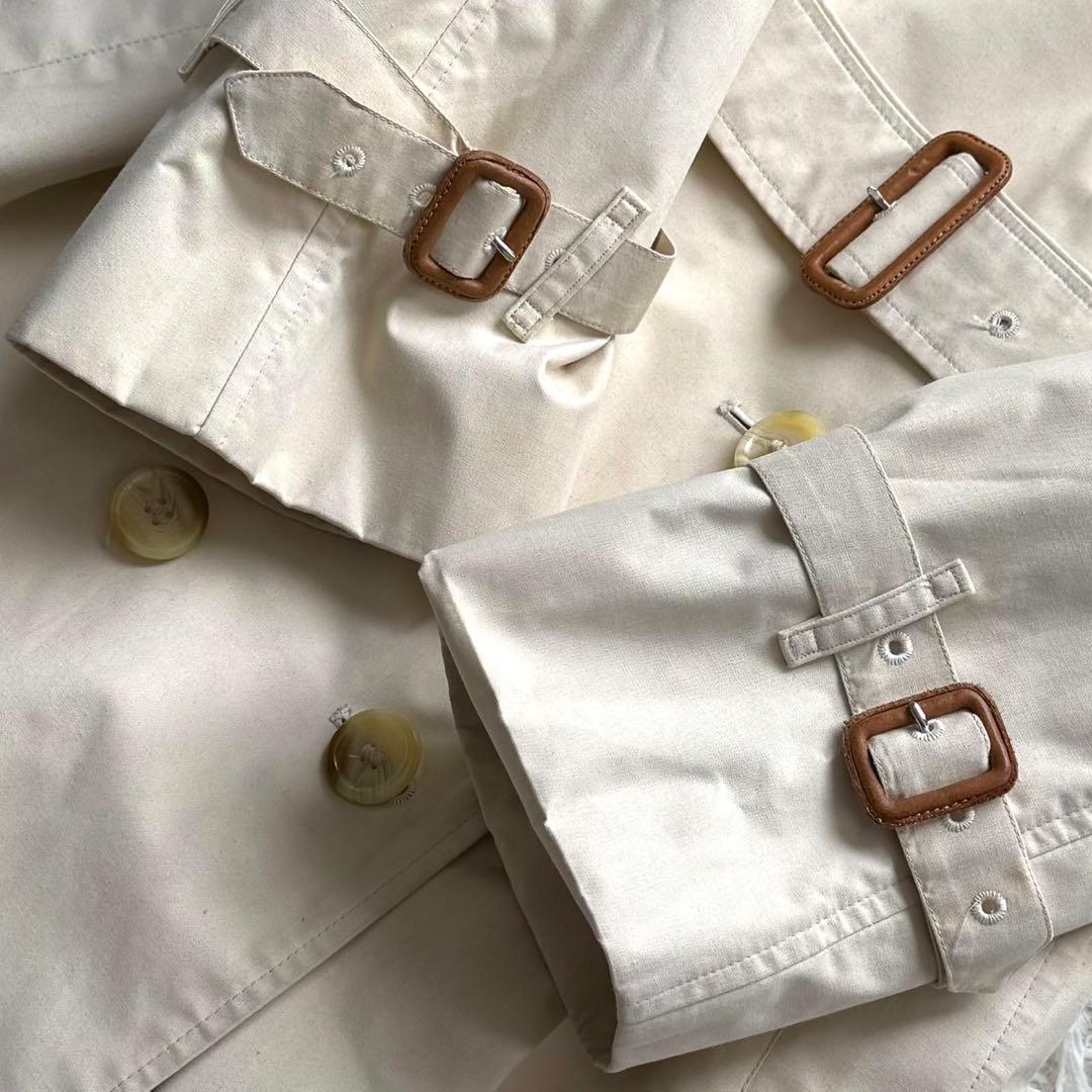 美品 着丈110バーバリー ベルト付 トレンチコート チェック ベージュ