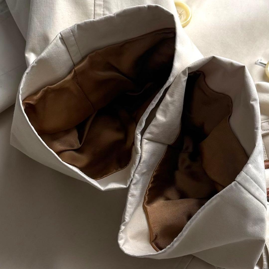 美品 着丈110バーバリー ベルト付 トレンチコート チェック ベージュ