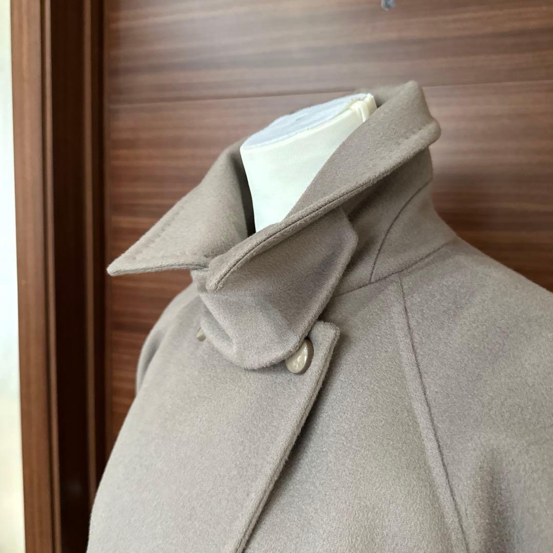 【極々美品】Max Maraマックスマーラ ポンチョ風コート グレージュ系　38