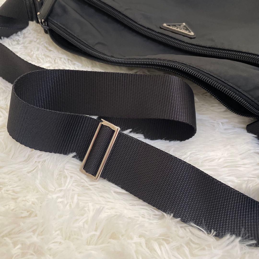 極美品 PRADA ショルダーバッグ カメラバッグ ナイロン レザー ブラック