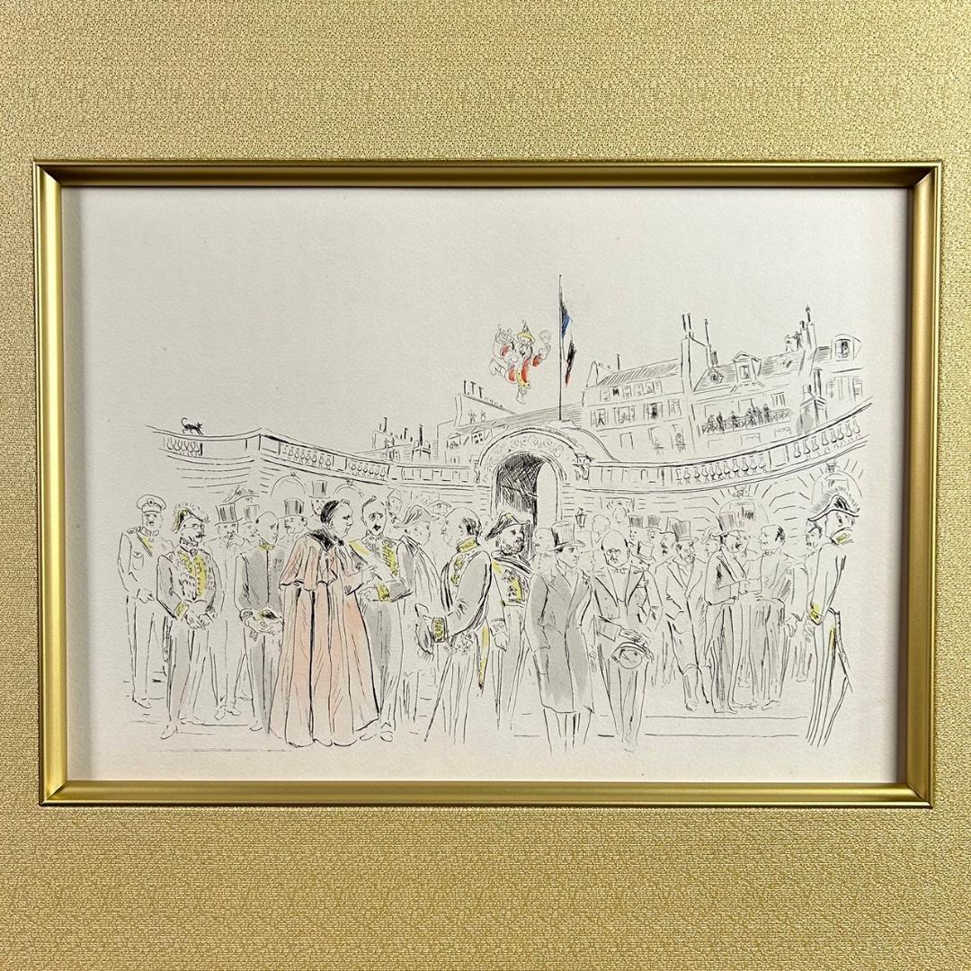 美品 藤田嗣治「魅せられたる河 エリゼ宮」手彩銅版画 レオナール・フジタ パリ