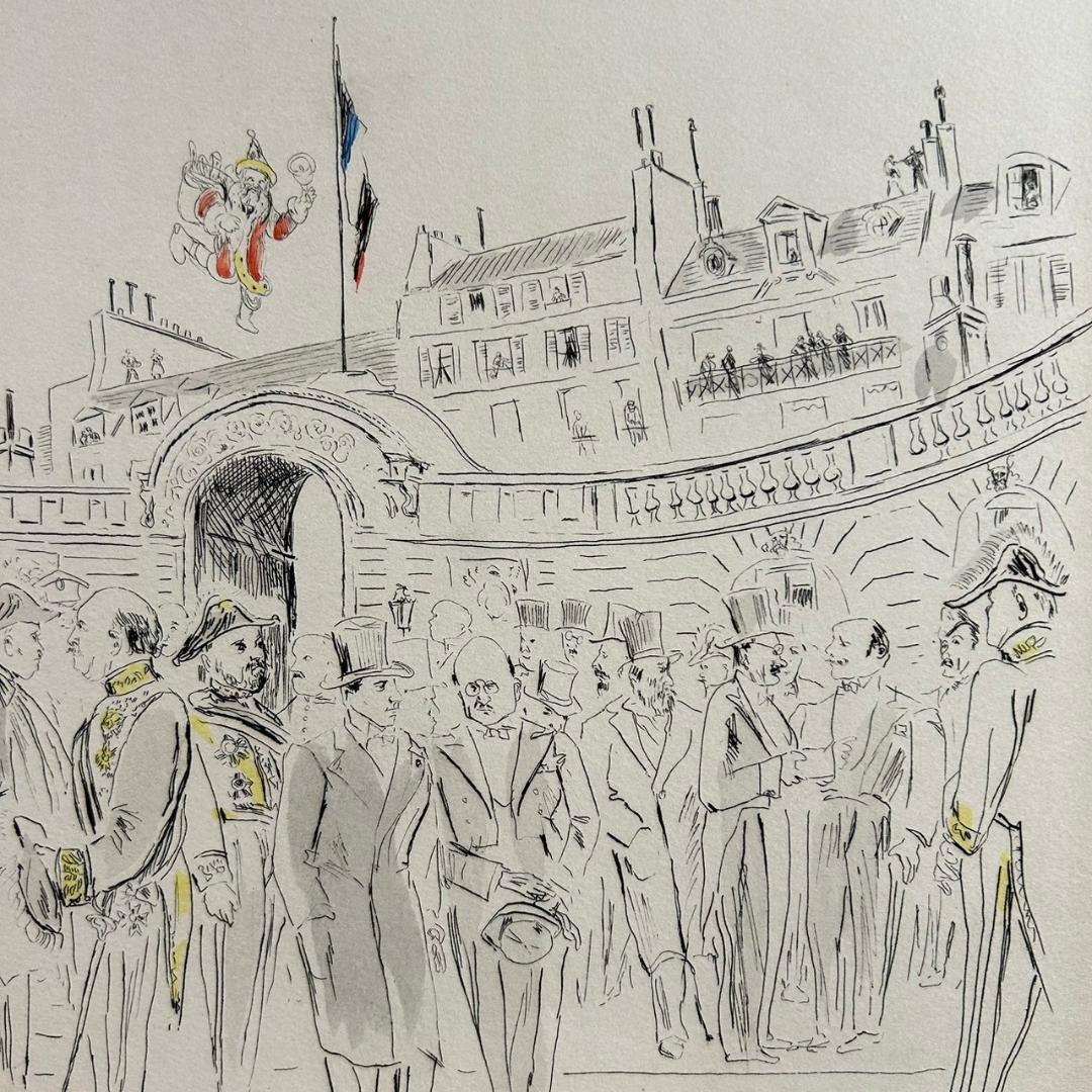 美品 藤田嗣治「魅せられたる河 エリゼ宮」手彩銅版画 レオナール・フジタ パリ