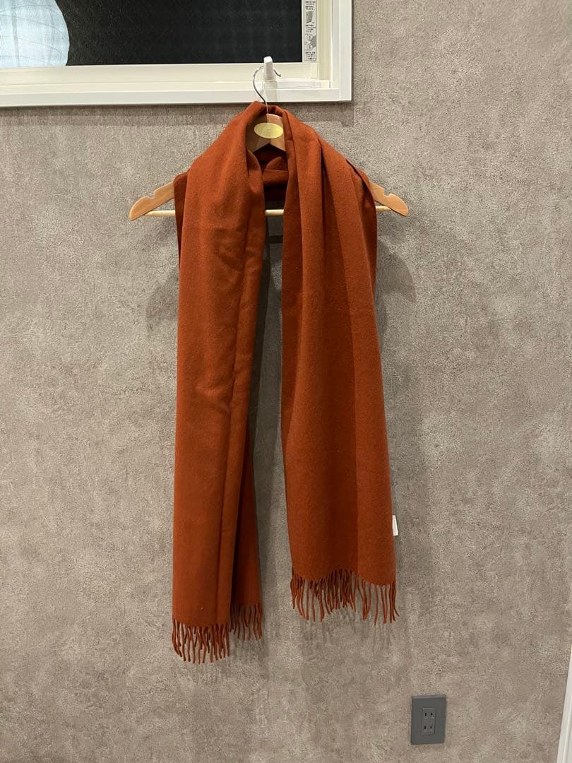 【美品】MaxMara カシミヤ大判ストール オレンジ　クリーニング済み