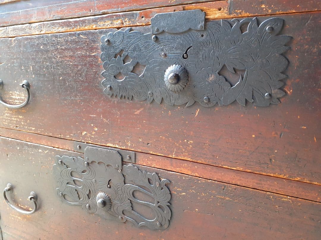 時代箪笥　重ね箪笥　和たんす　アンティーク　レトロ　古民家