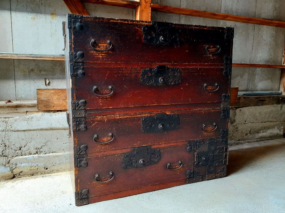 時代箪笥　重ね箪笥　和たんす　アンティーク　レトロ　古民家