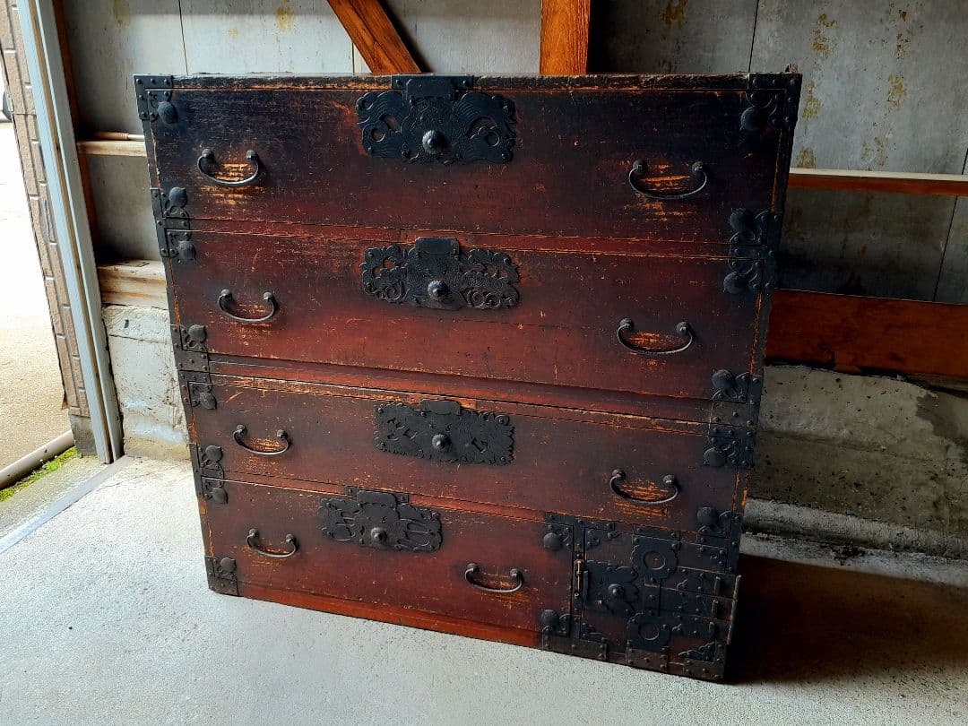 時代箪笥　重ね箪笥　和たんす　アンティーク　レトロ　古民家