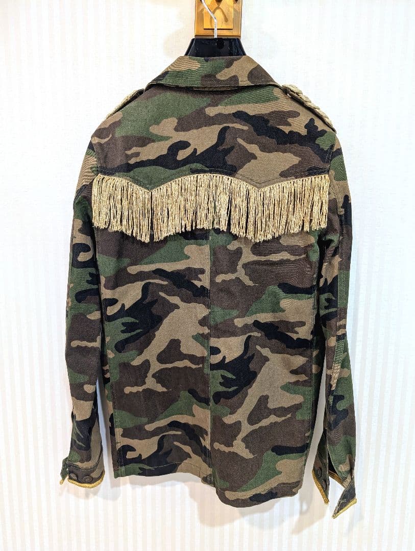 【三代目登坂着】激レア サンローランパリフリンジ ミリタリージャケット エディ