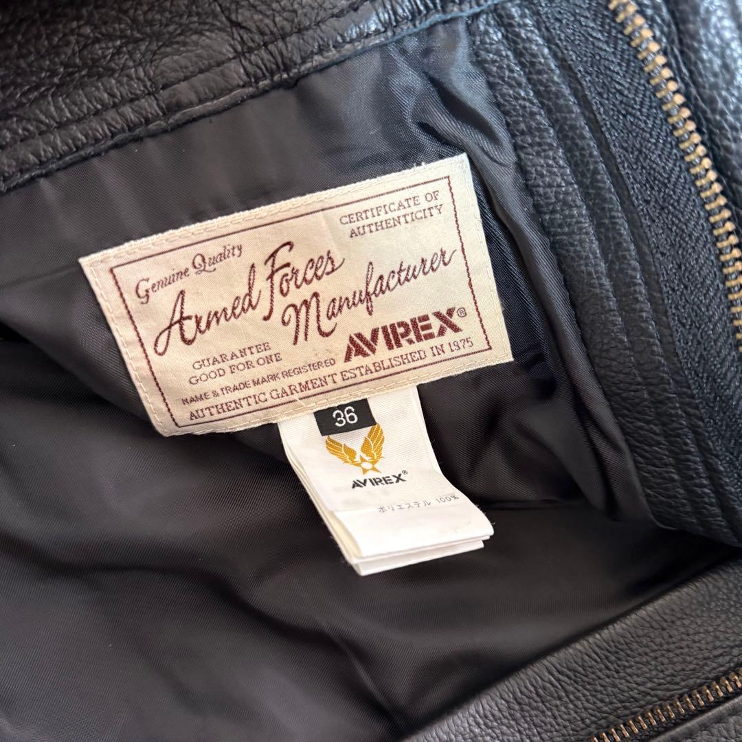 【極美品】AVIREX レザーパンツ ブラック 牛革