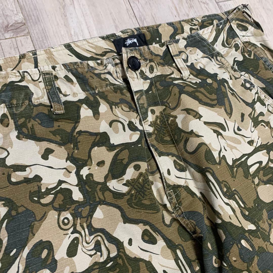 ステューシー リキッド マーブルカモ カーゴパンツ 迷彩