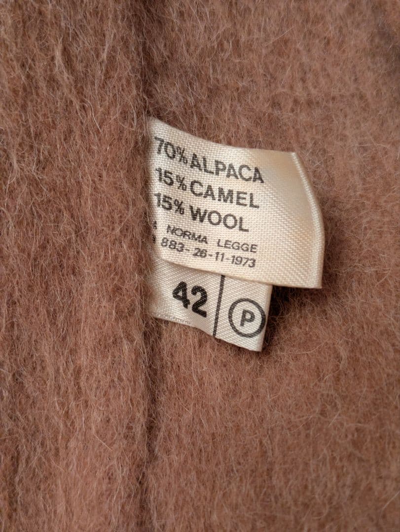 アンデスの至宝　極上アルパカ×キャメルダブルフェイスコート　グレー　百貨店購入