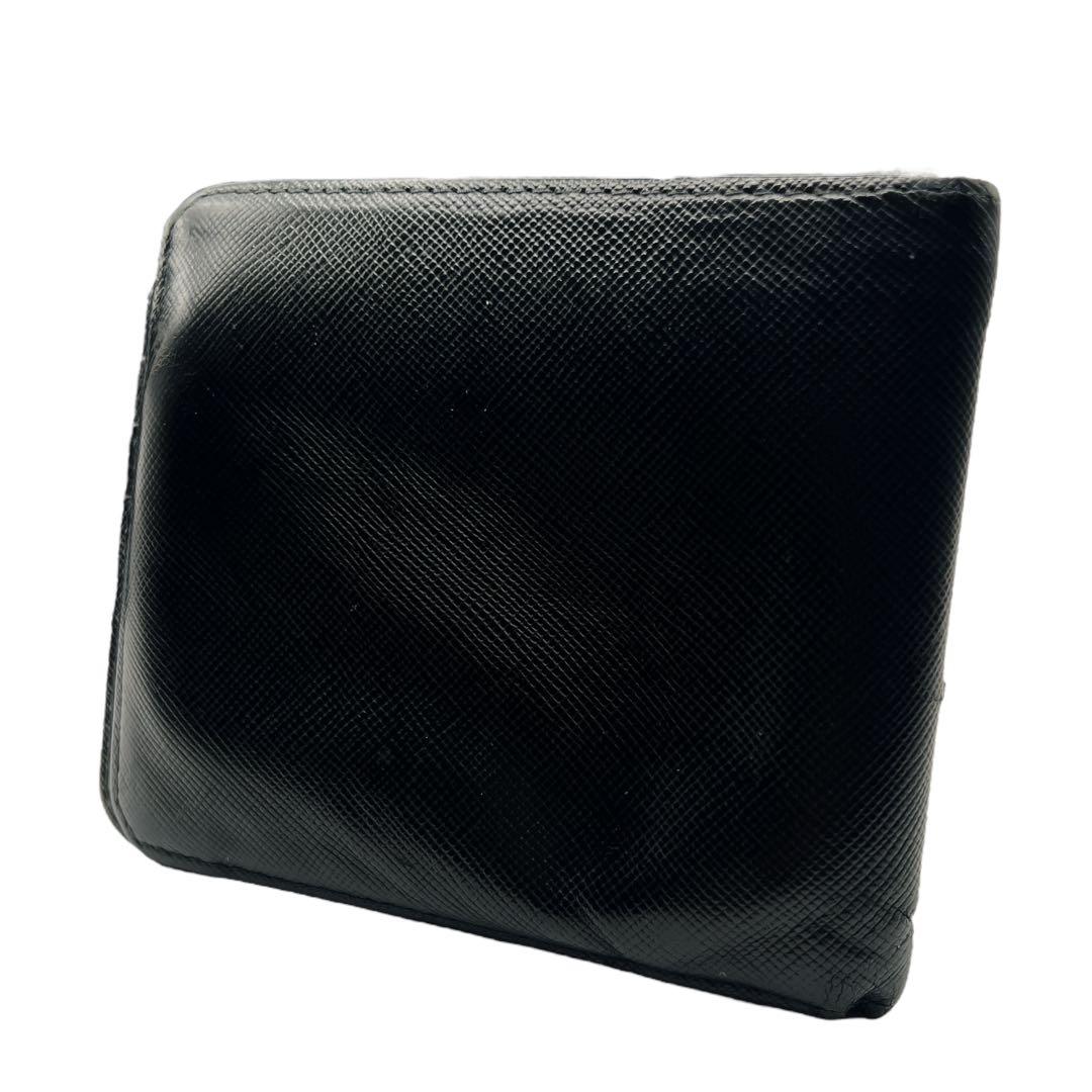 専用　PRADA レザー ブラック メンズ 折り財布 7583