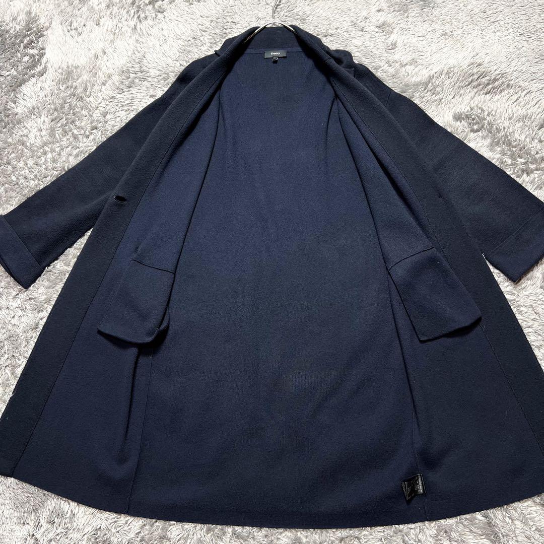 セオリー　カシミヤ ニット チェスターコート ネイビー Sサイズ 美品