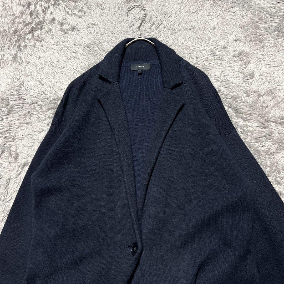 セオリー　カシミヤ ニット チェスターコート ネイビー Sサイズ 美品
