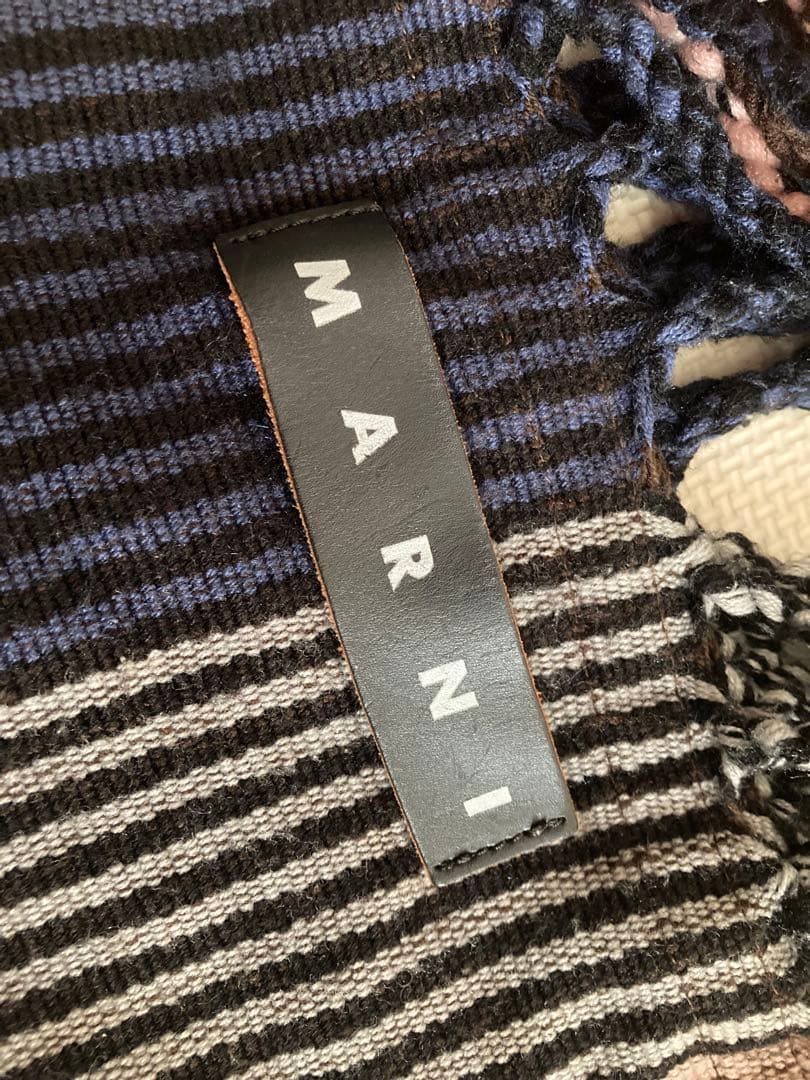 【MARNI】ストライプハンモックバッグ ブルー ピンク トートバッグ