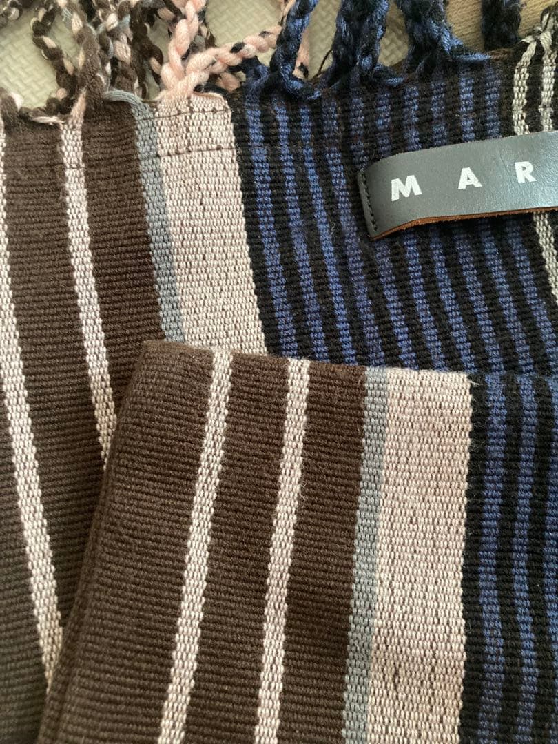 【MARNI】ストライプハンモックバッグ ブルー ピンク トートバッグ