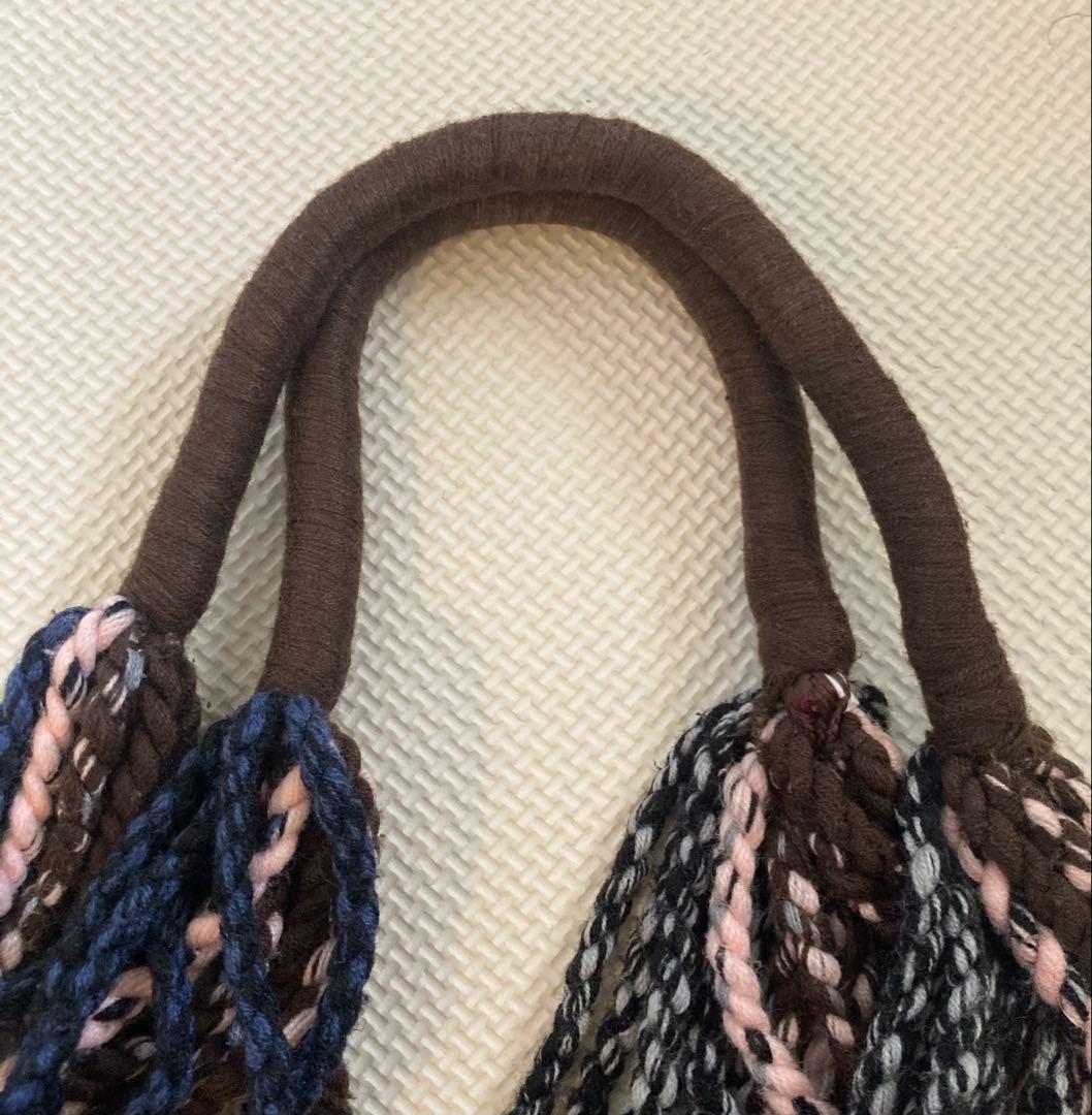 【MARNI】ストライプハンモックバッグ ブルー ピンク トートバッグ