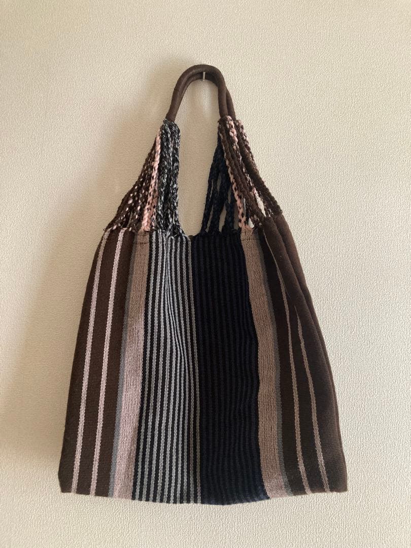 【MARNI】ストライプハンモックバッグ ブルー ピンク トートバッグ