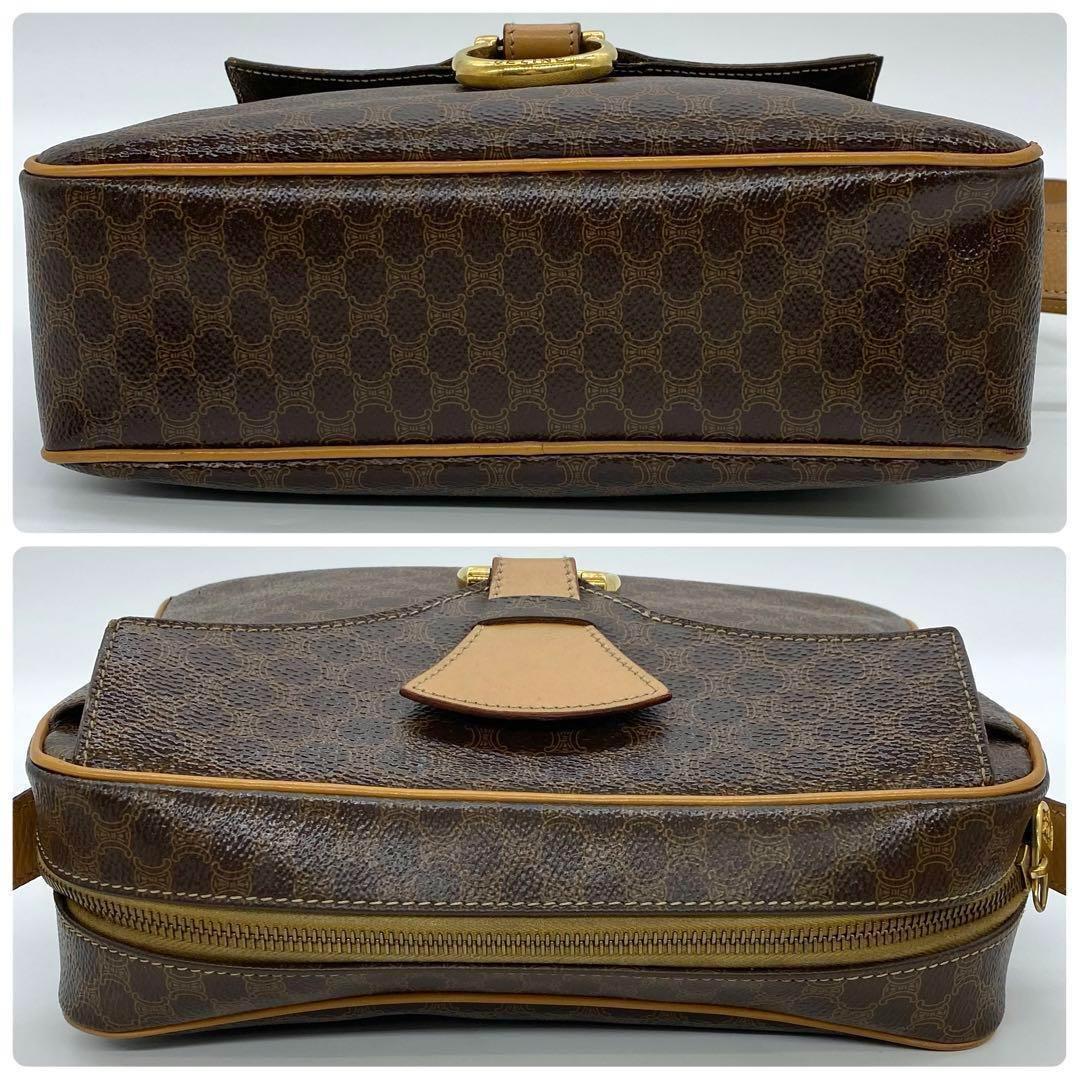 CELINE セリーヌ ショルダーバッグ レザー PVC マカダム ブラウン