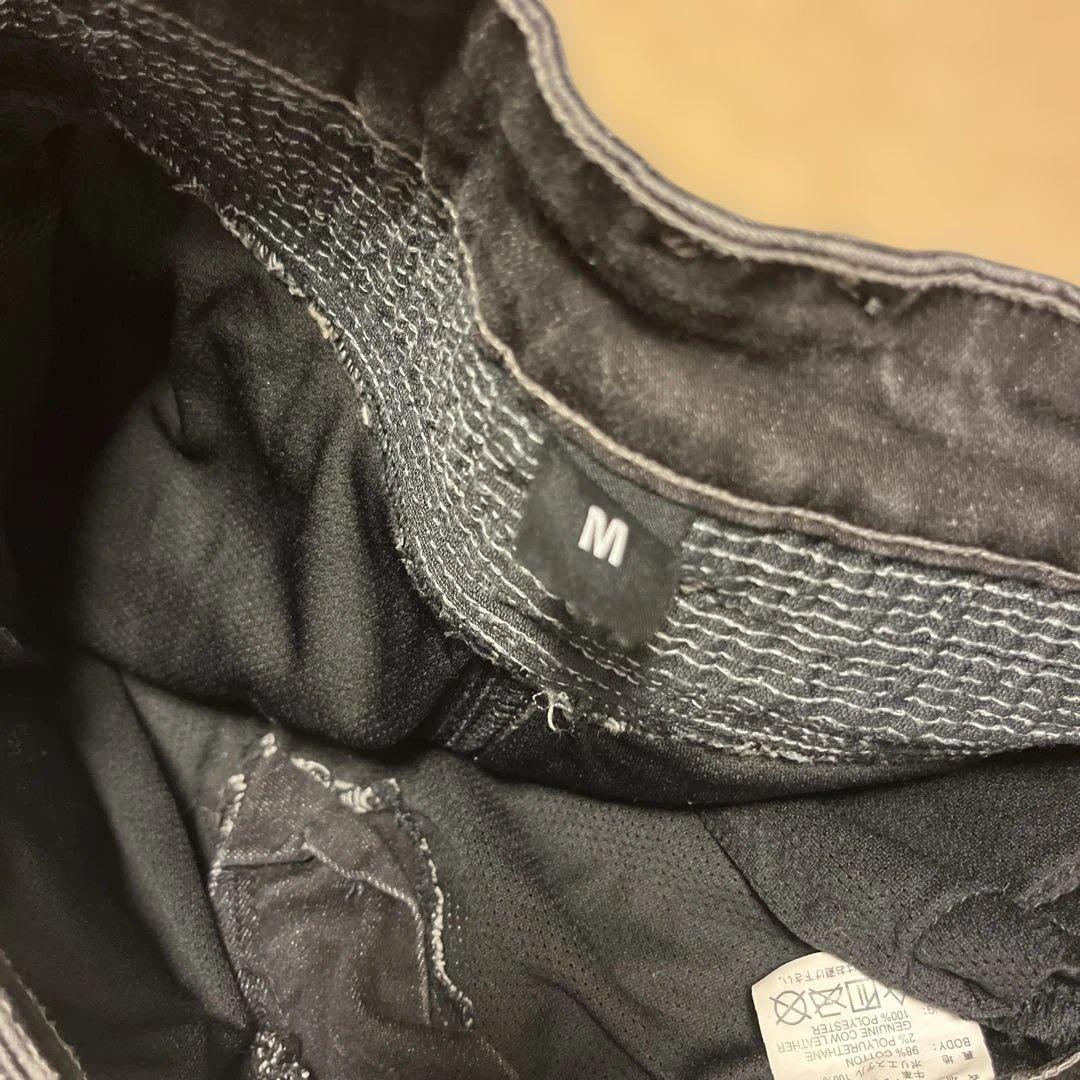 デグナーブラックデニムバイカーパンツM