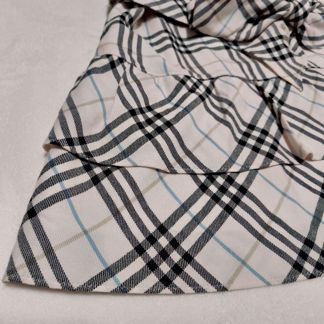 BURBERRY　ブルーレーベル　ノバチェック柄　ミニスカート リボン付