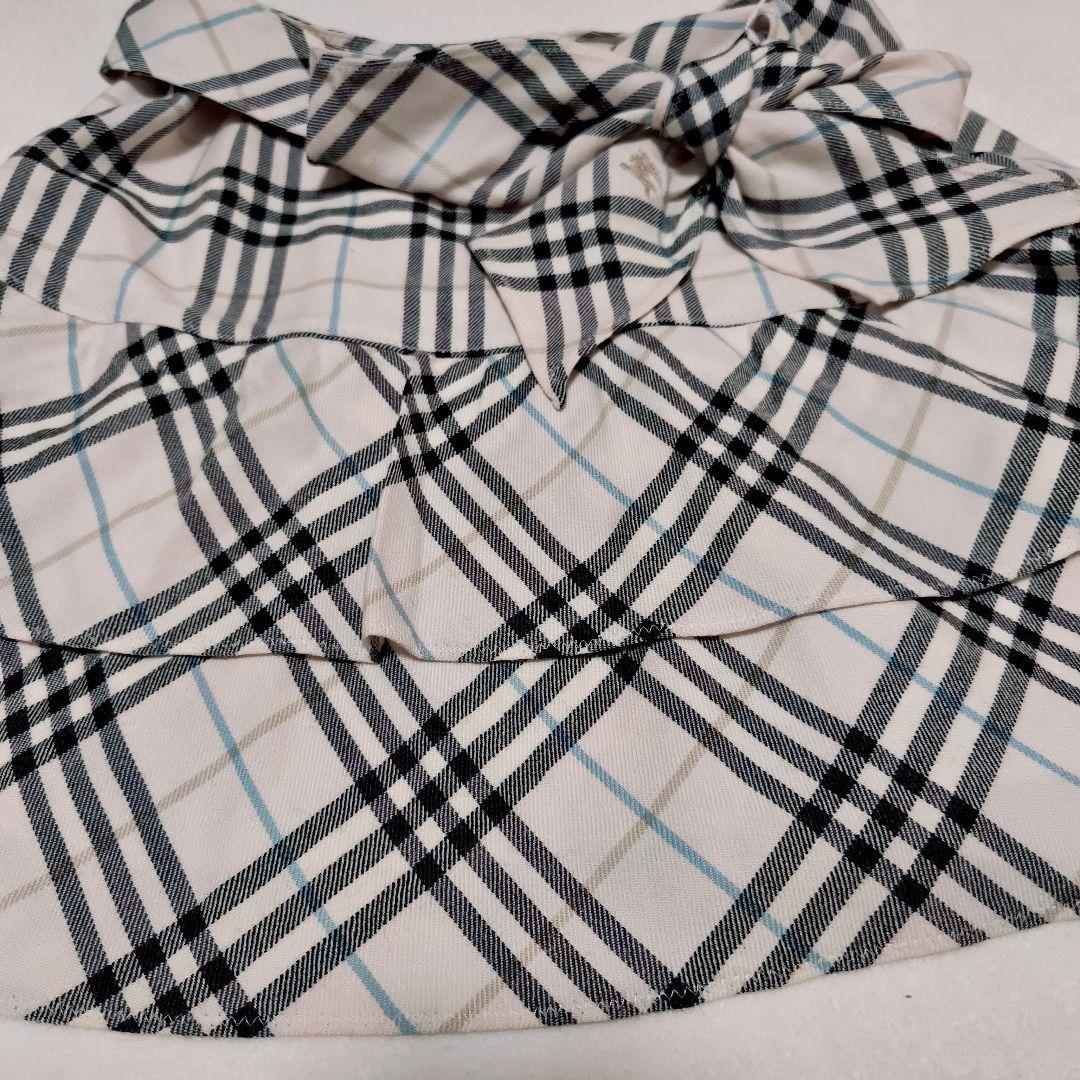 BURBERRY　ブルーレーベル　ノバチェック柄　ミニスカート リボン付