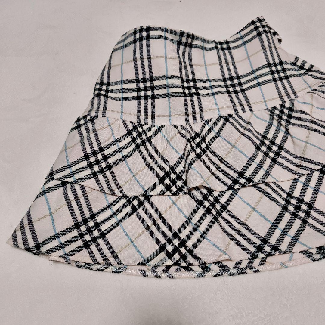 BURBERRY　ブルーレーベル　ノバチェック柄　ミニスカート リボン付