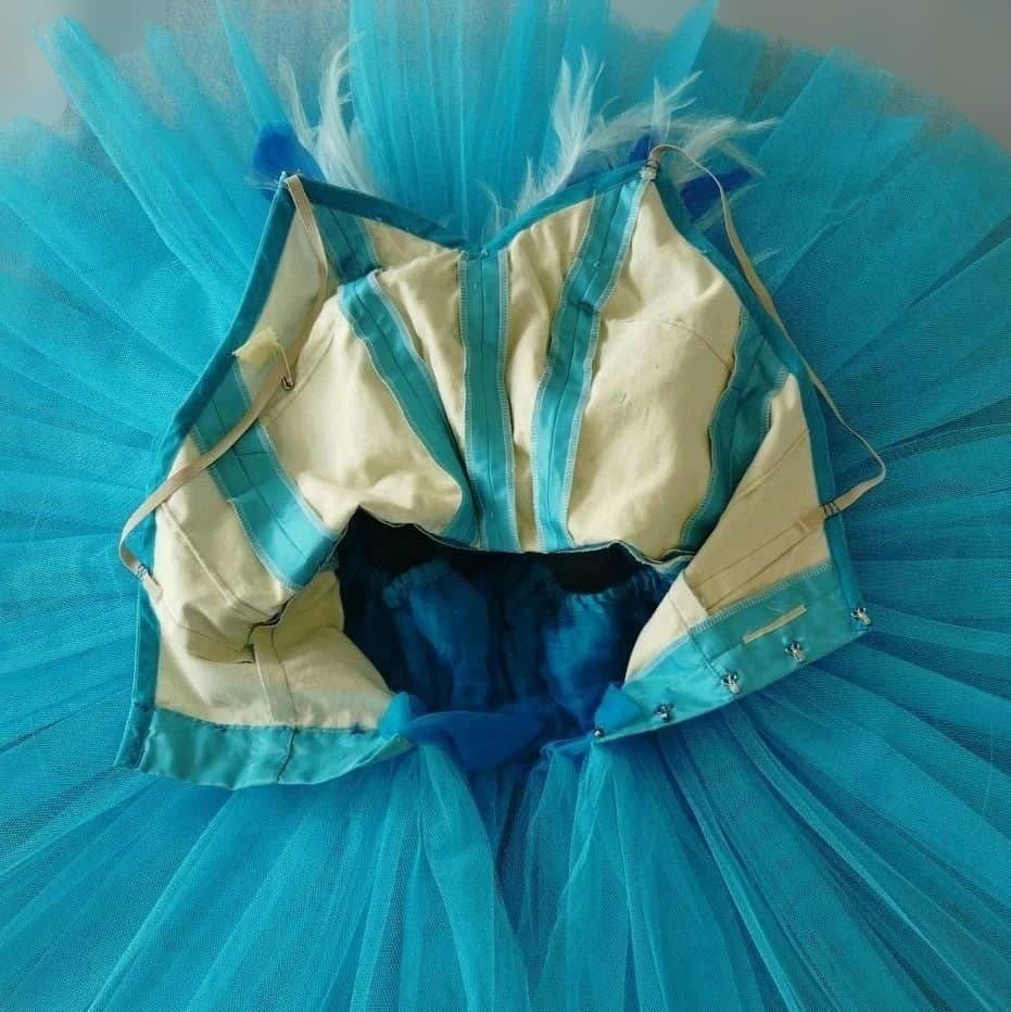 バレエ　クラシックチュチュ　 シルビア製水色　Ｓサイズ 2着まとめ 髪飾り、袖付