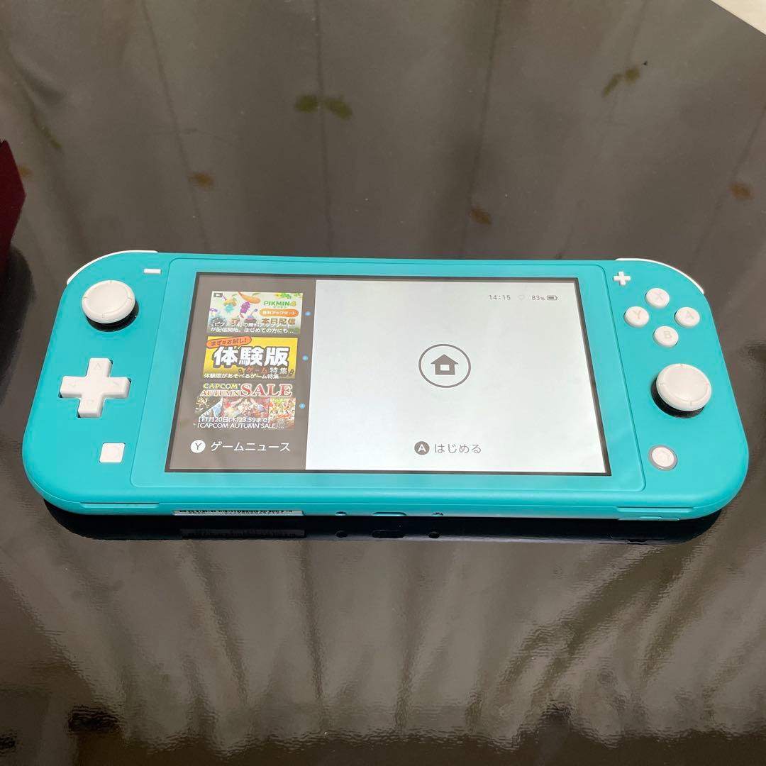 ニンテンドースイッチ lite ターコイズ 箱+SDカード+充電器+ケース付き