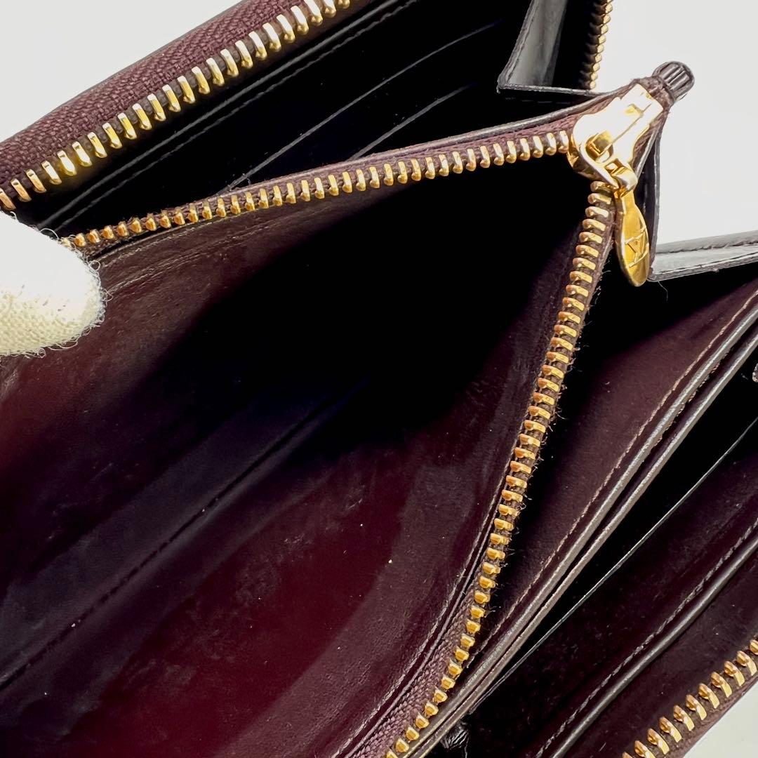 ルイヴィトン ヴェルニ アマラント ジッピーウォレット モノグラムM93522