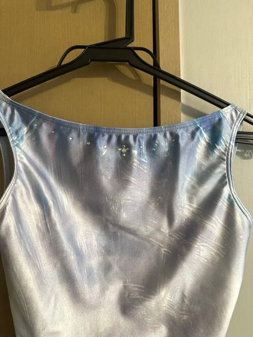 【みみ】unoa Aqua jewel pearl blueレオタードM