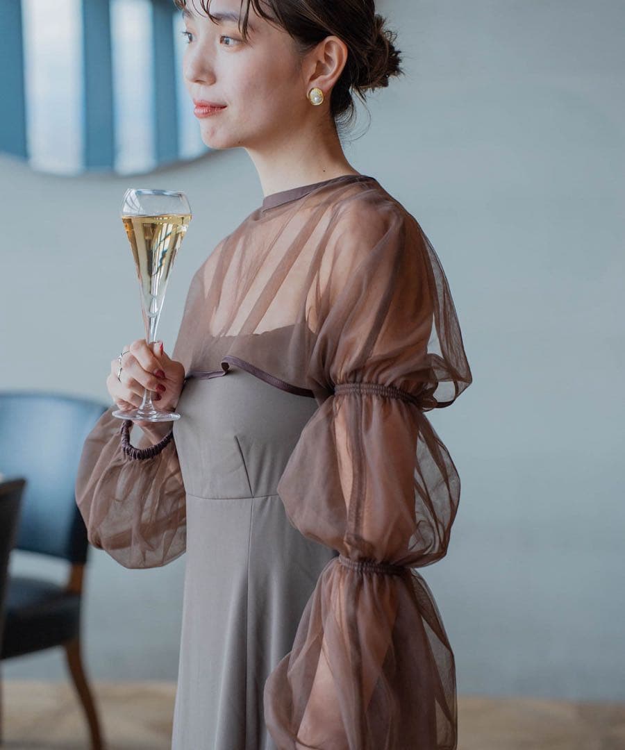 カスタネ アーバンブランシュ チュールレイヤードベアドレス オケージョンドレス