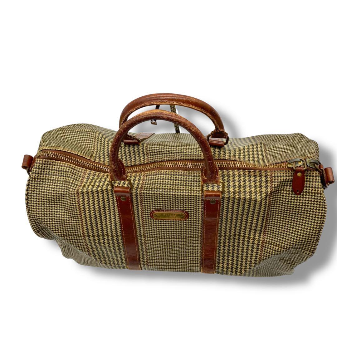 ポロ　ラルフローレン　千鳥柄　ボストン　ハンドバッグ