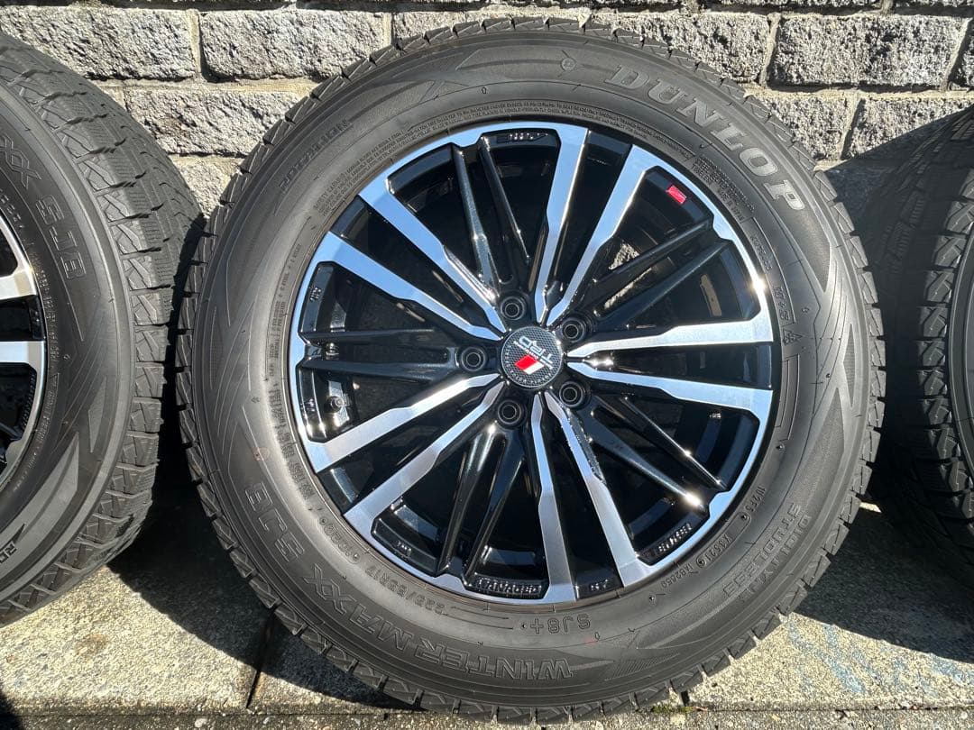 美品送料込　アルミ付スタッドレスタイヤ４本　黒ナット付225/65-17 SUV