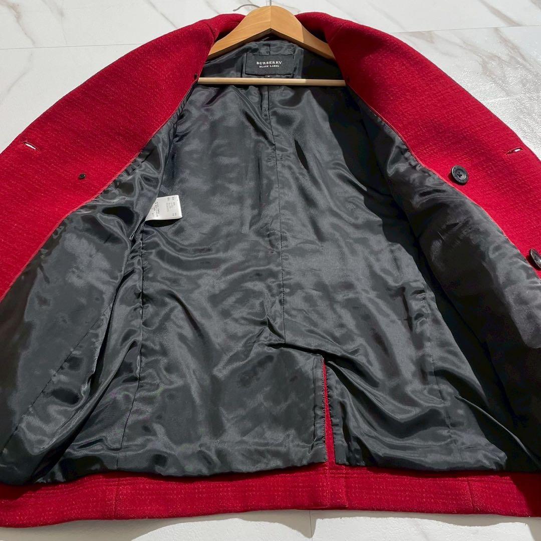 【極美品✨】バーバリーブラックレーベル ピーコート ダブル 希少 赤 M