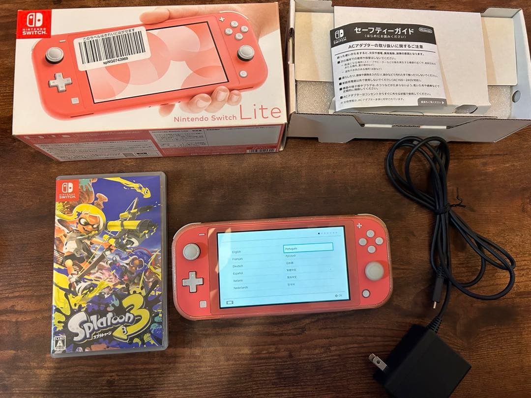 Nintendo Switch Lite ピンク 箱 充電器付きスプラトゥーン3