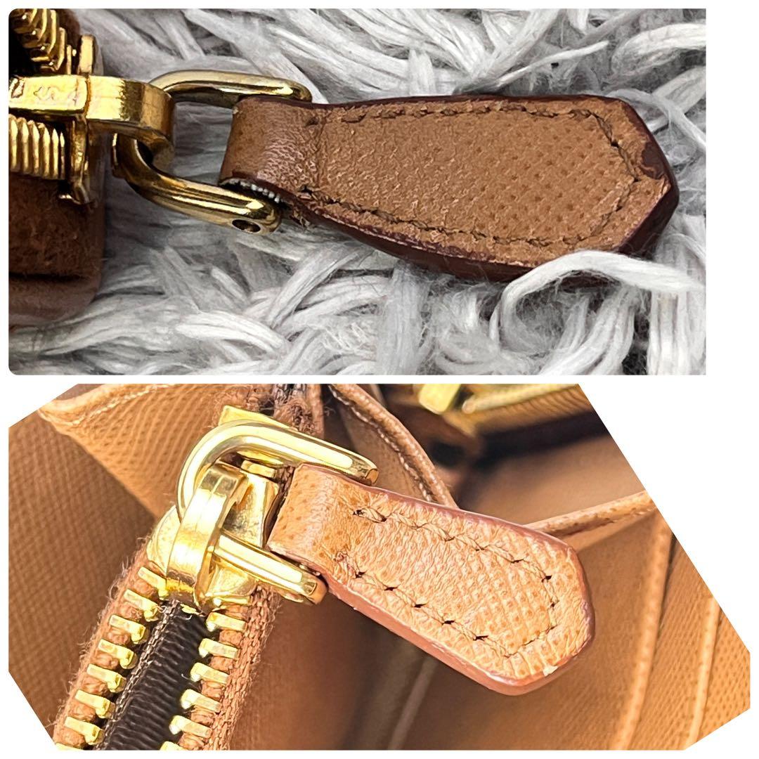 美品✨PRADA ラウンドファスナー　キルティング　長財布　メタルロゴ　キャメル