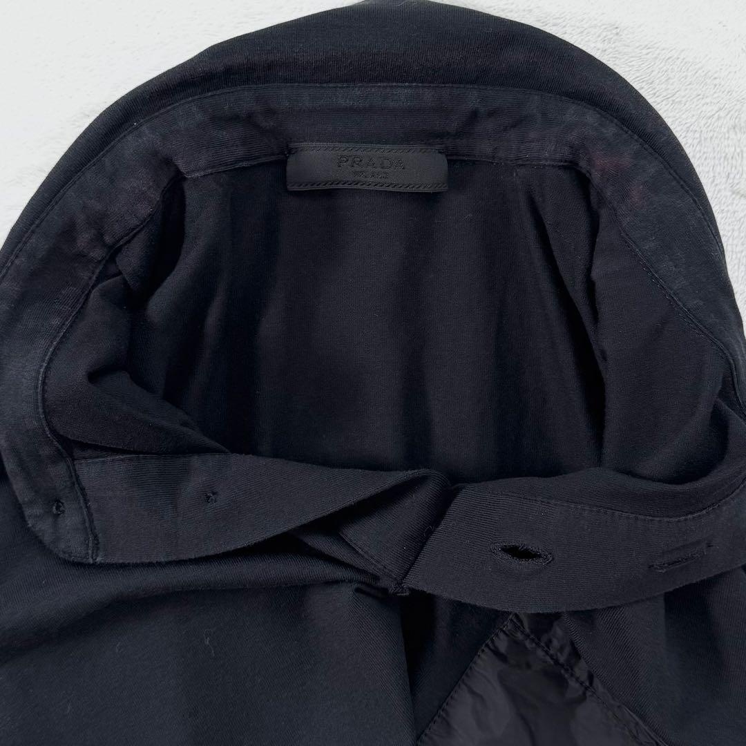 PRADA プラダ 胸ポケ ロゴ ポロシャツ XXL ブラック