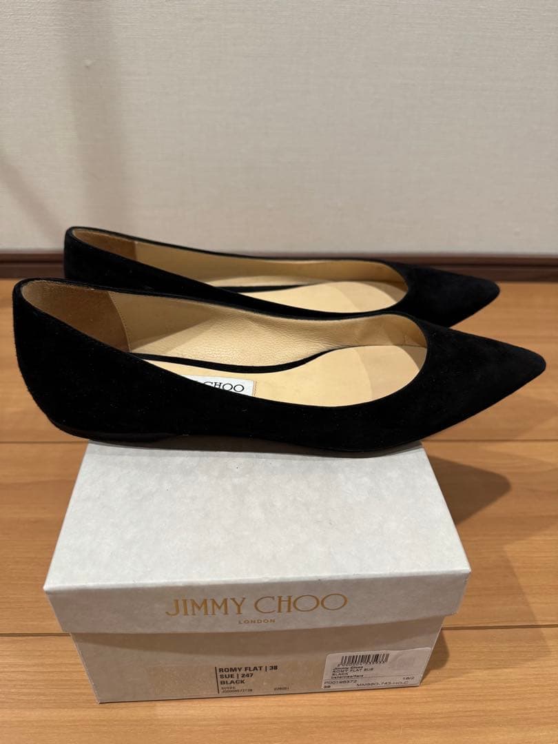 ジミーチュウ　フラットシューズ　38 ブラック　スエード