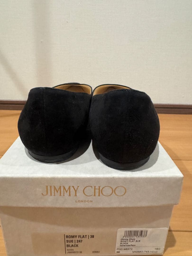 ジミーチュウ　フラットシューズ　38 ブラック　スエード