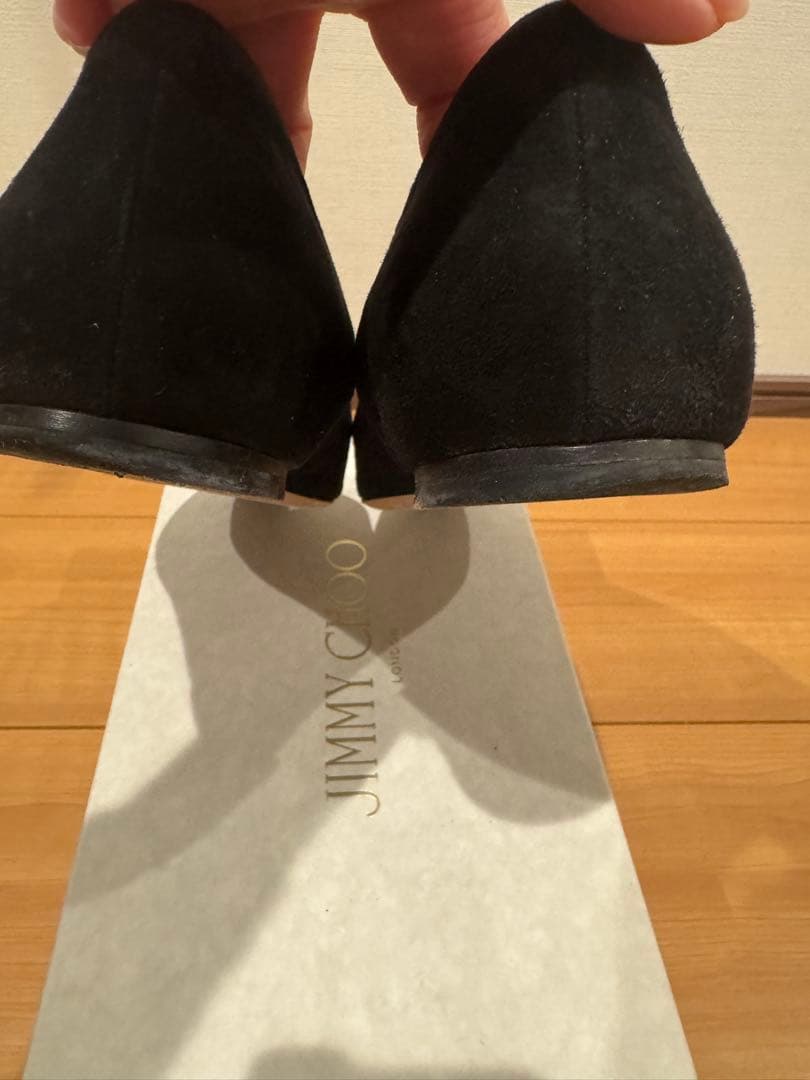 ジミーチュウ　フラットシューズ　38 ブラック　スエード