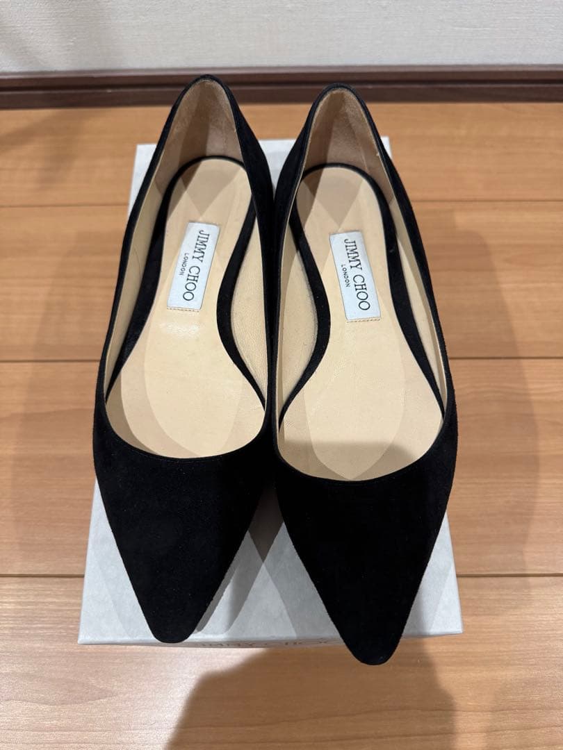 ジミーチュウ　フラットシューズ　38 ブラック　スエード