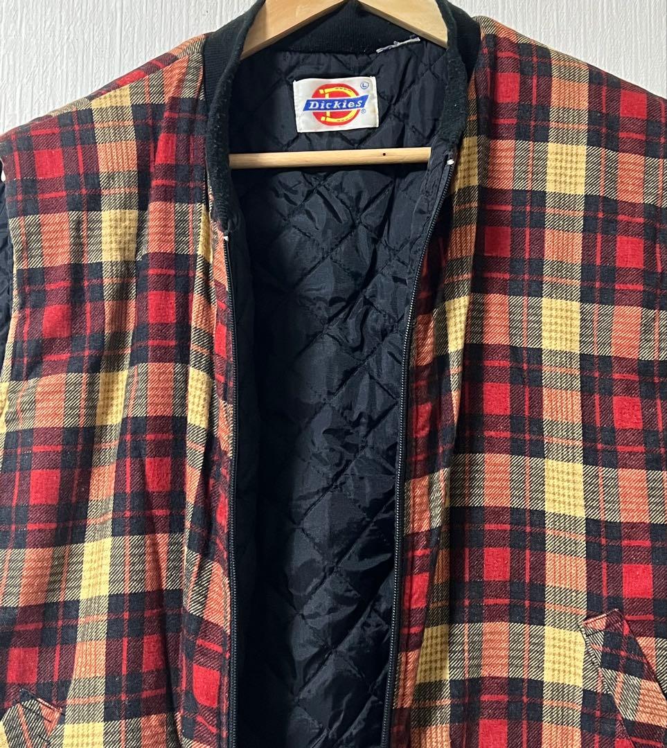 70〜80s' 白タグDickes(ディッキーズ)チェック柄キルティングベスト