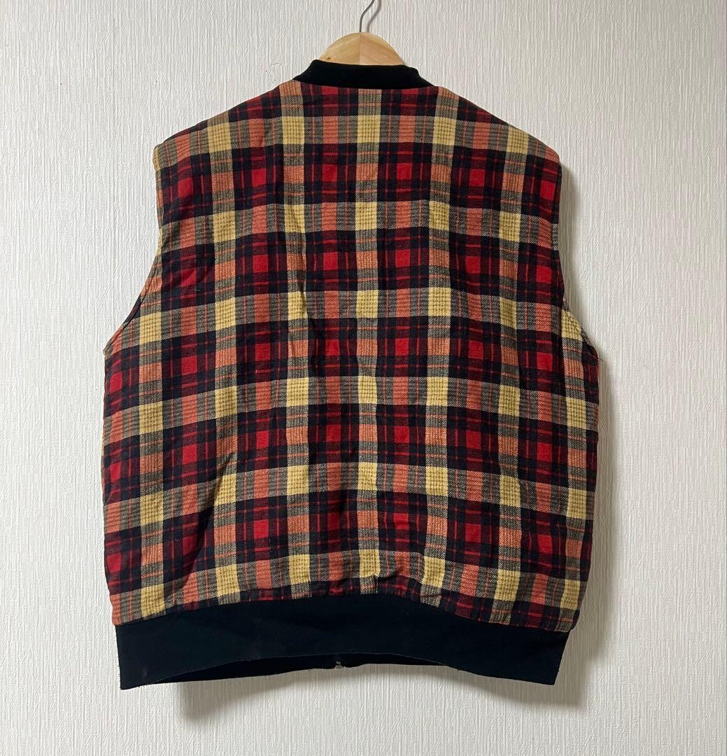 70〜80s' 白タグDickes(ディッキーズ)チェック柄キルティングベスト