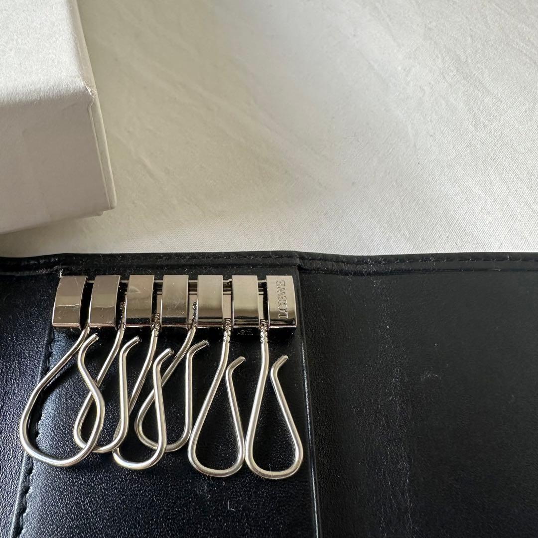 【新品美品】LOEWE ブラック レザー アナグラムキーケース