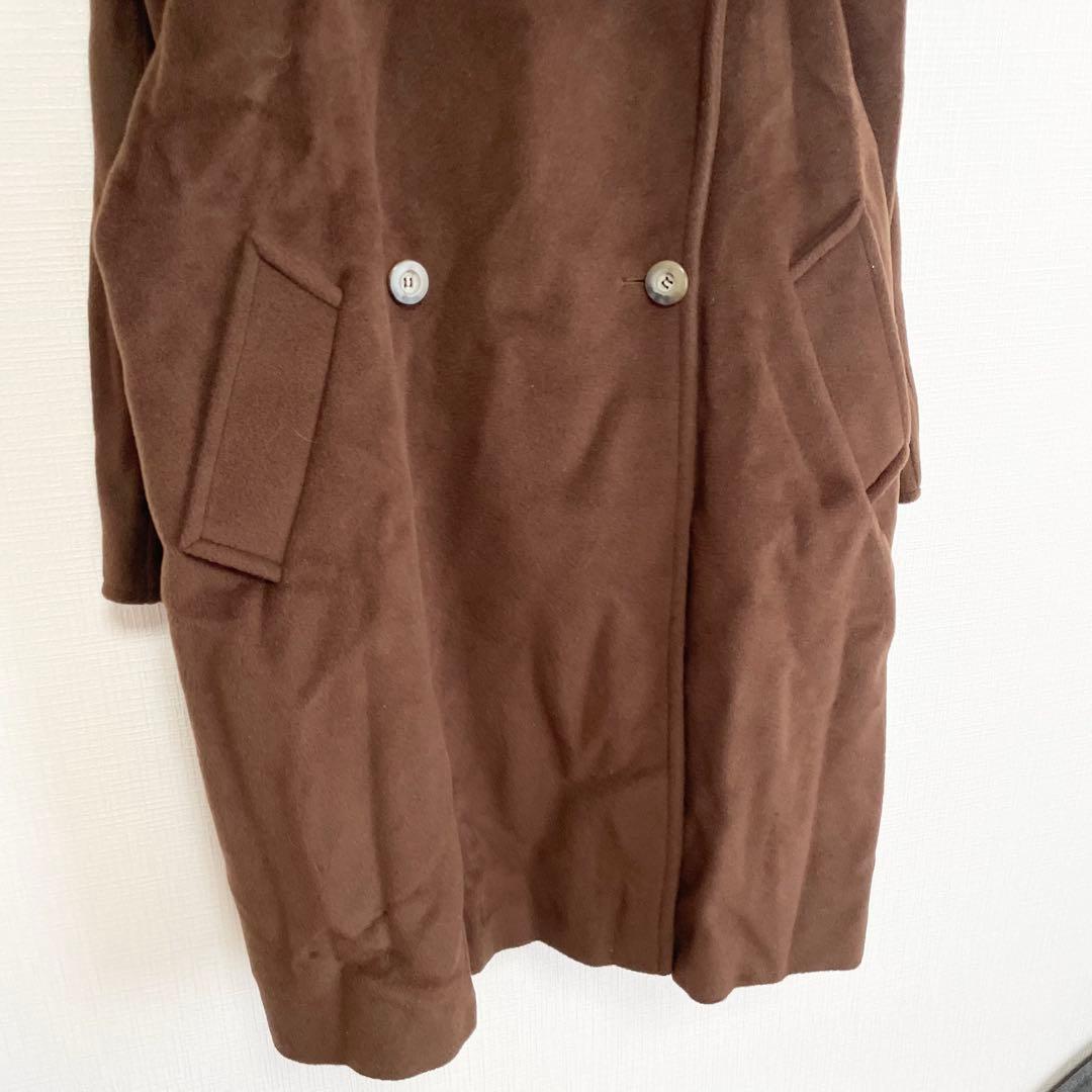 マックスマーラ ウール ロングコート【44】ブラウン 白タグ