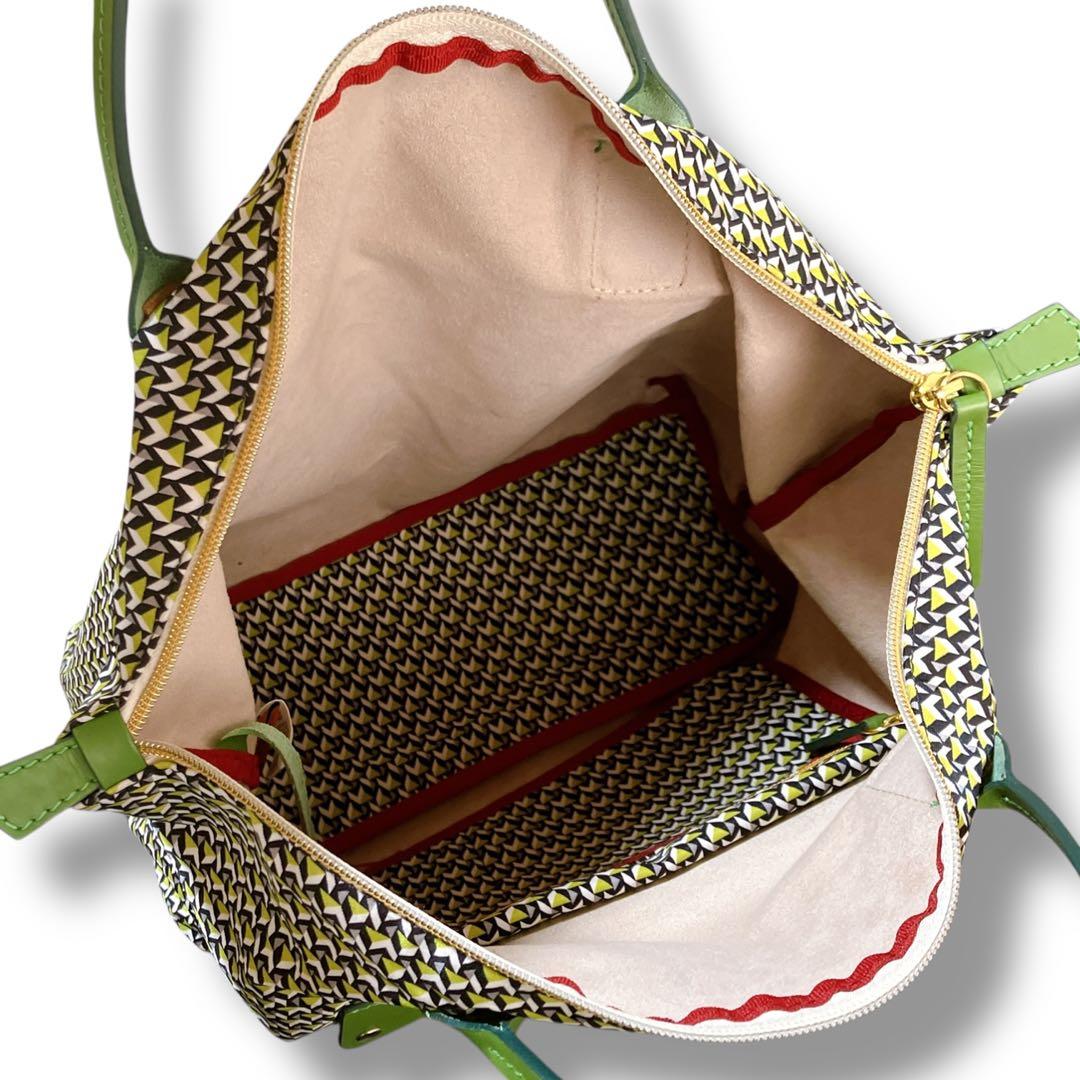 ロベルタピエリ 良品 2way イタリア製 A4収納可 タタミ総柄 トートバッグ