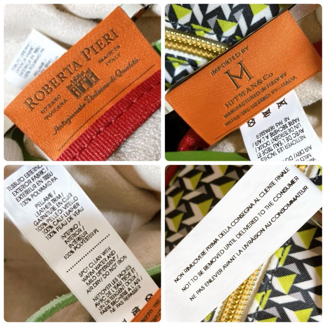 ロベルタピエリ 良品 2way イタリア製 A4収納可 タタミ総柄 トートバッグ