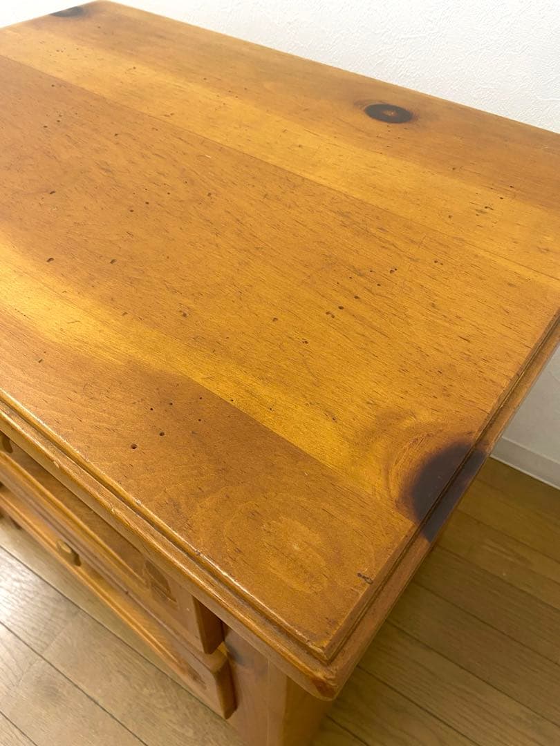 アンティーク カントリー パイン無垢材 チェスト サイドテーブル コンソール