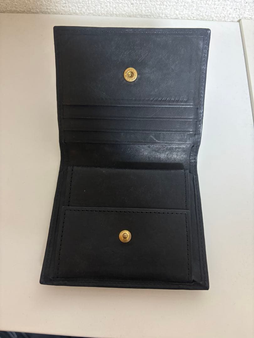 二つ折り財布 コンパクト ブラック ブラウン